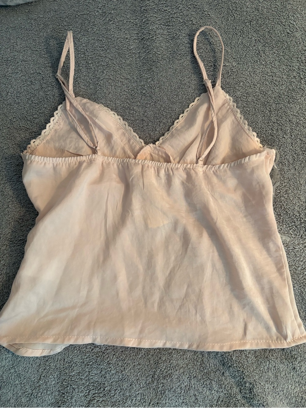 NWT Aeropostale Satin Sweetheart Cami Light Pink Lace Trim XS - Picture 5 of 6